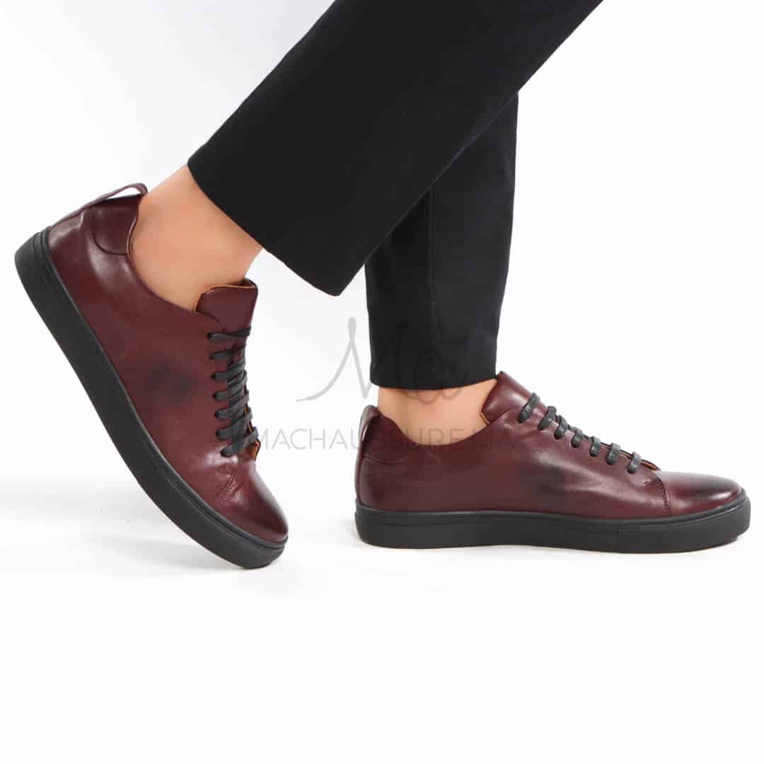 Lorenzo - Baskets Hommes 100% Cuir en Genat.