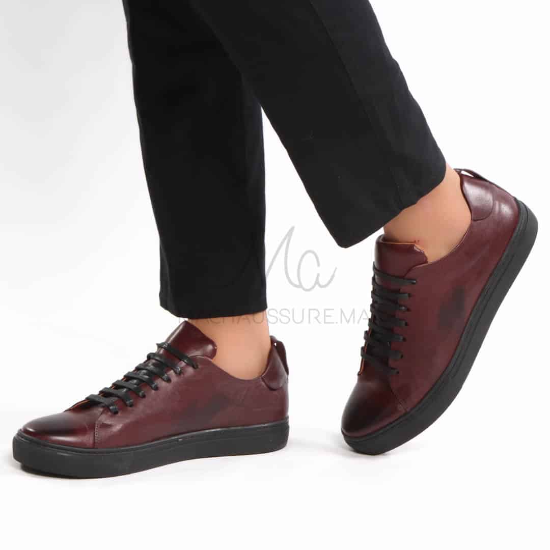 Lorenzo - Baskets Hommes 100% Cuir en Genat.