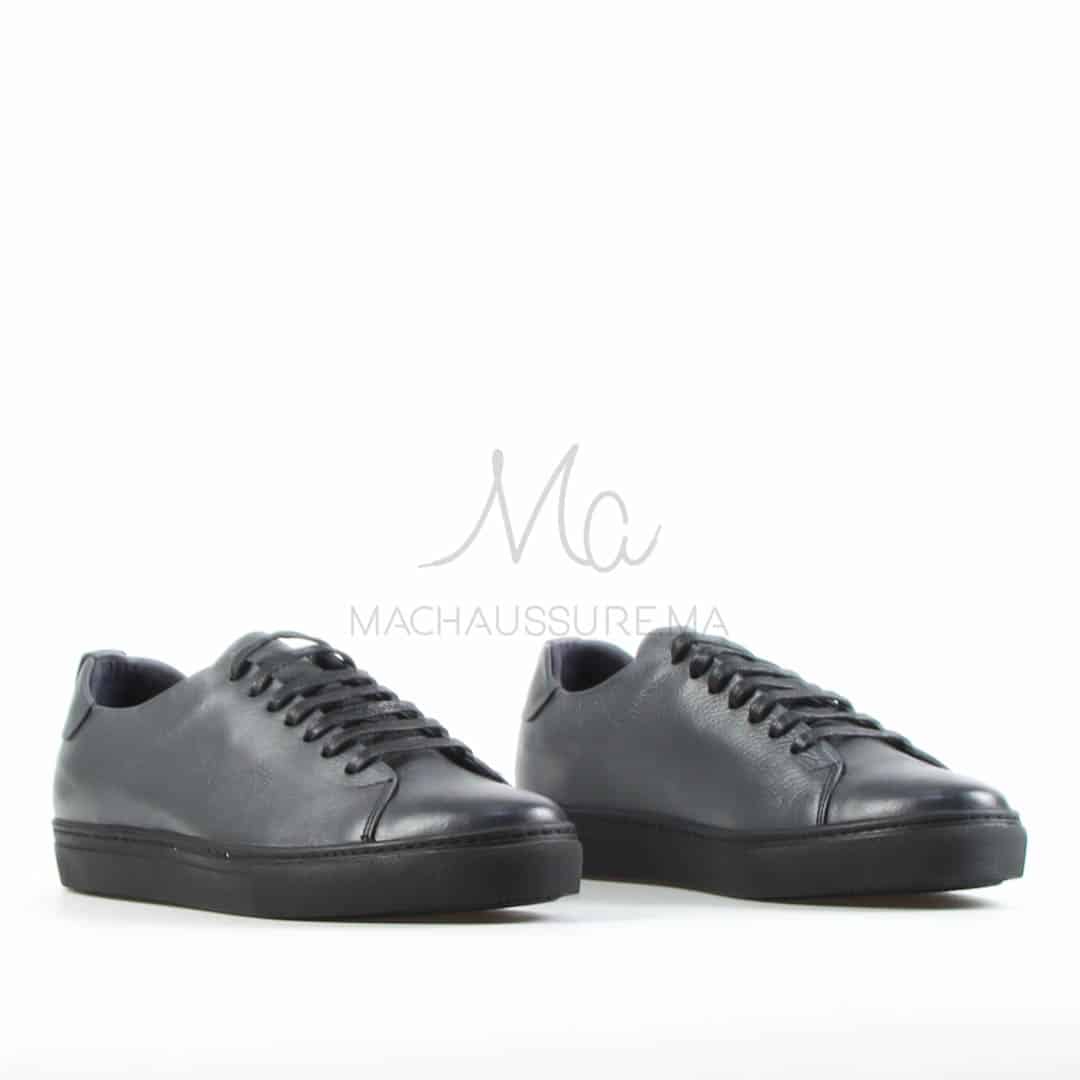 Lorenzo - Baskets Hommes 100% Cuir en Gris.