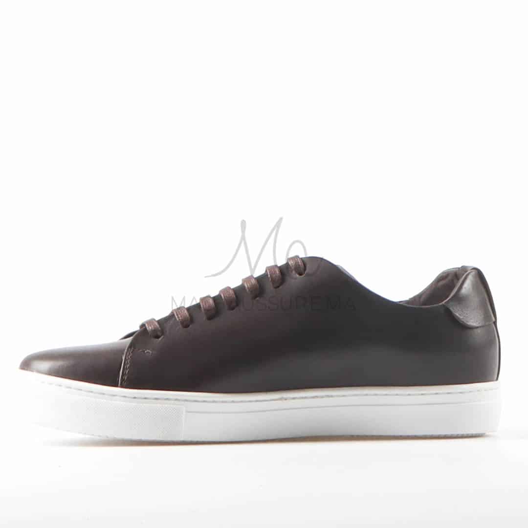 Lorenzo - Baskets Hommes 100% Cuir en Marron.