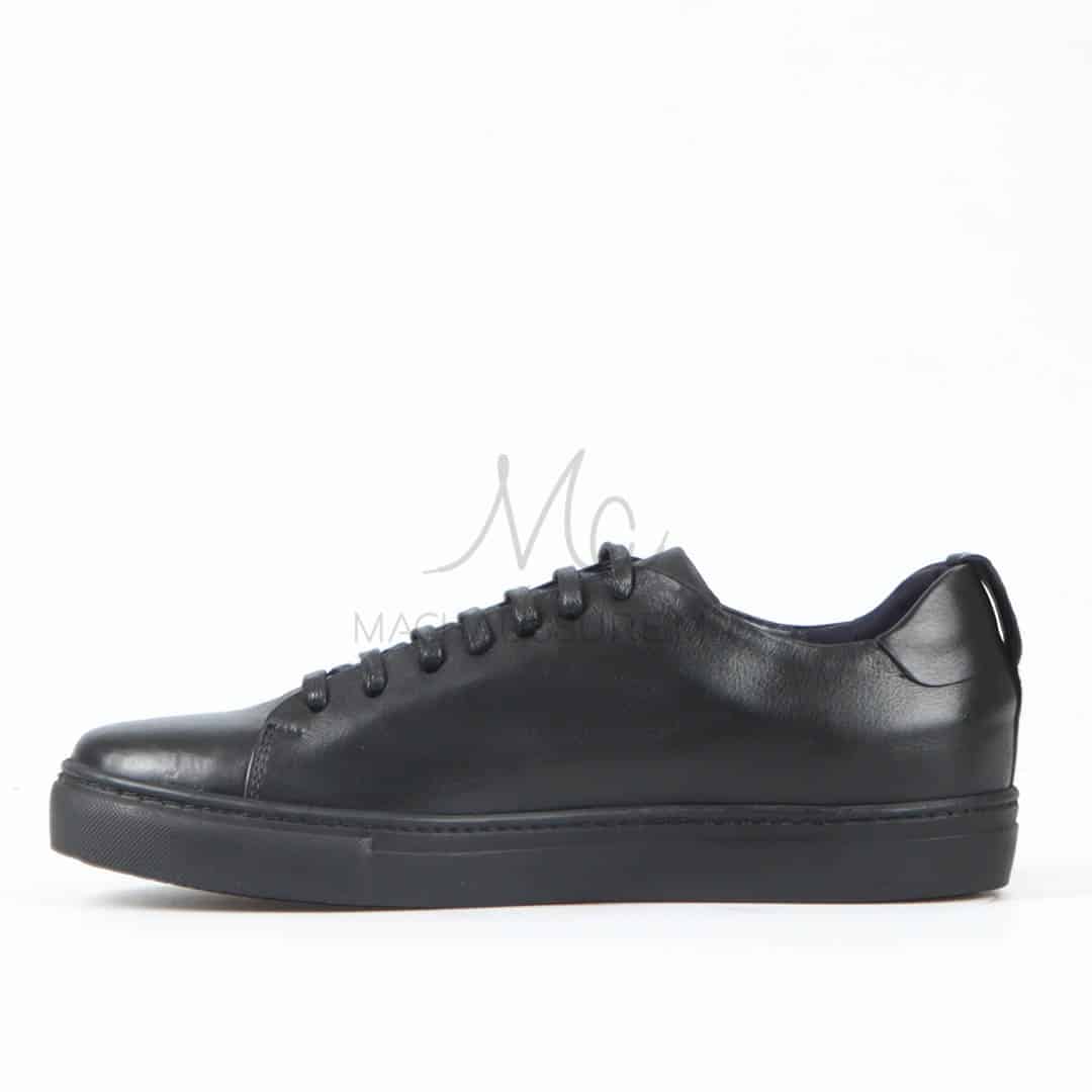 Lorenzo - Baskets Hommes 100% Cuir en Noir.