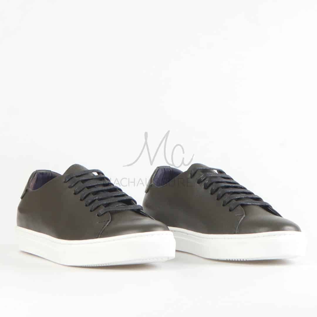 Lorenzo - Baskets Hommes 100% Cuir en Vert.
