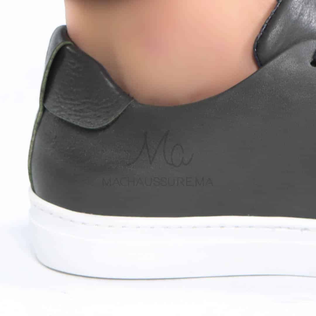 Lorenzo - Baskets Hommes 100% Cuir en Vert.