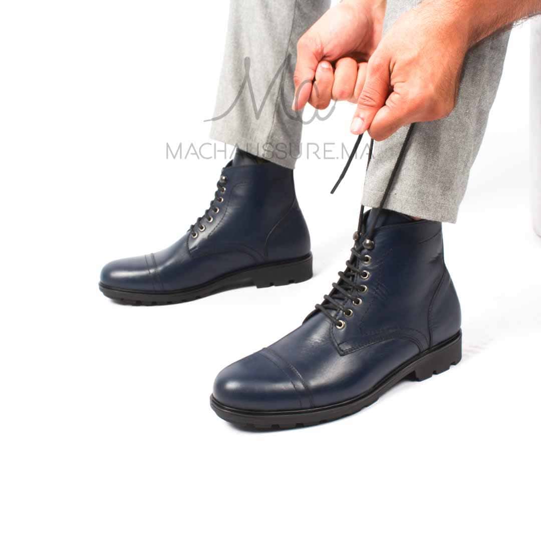 CORMAC - Bottines à lacets -Bleu.