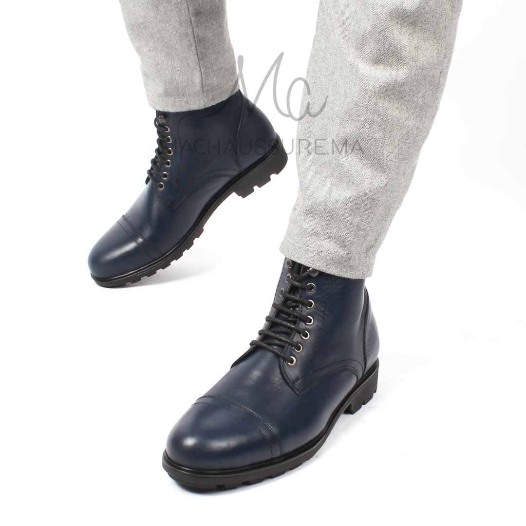CORMAC - Bottines à lacets -Bleu.