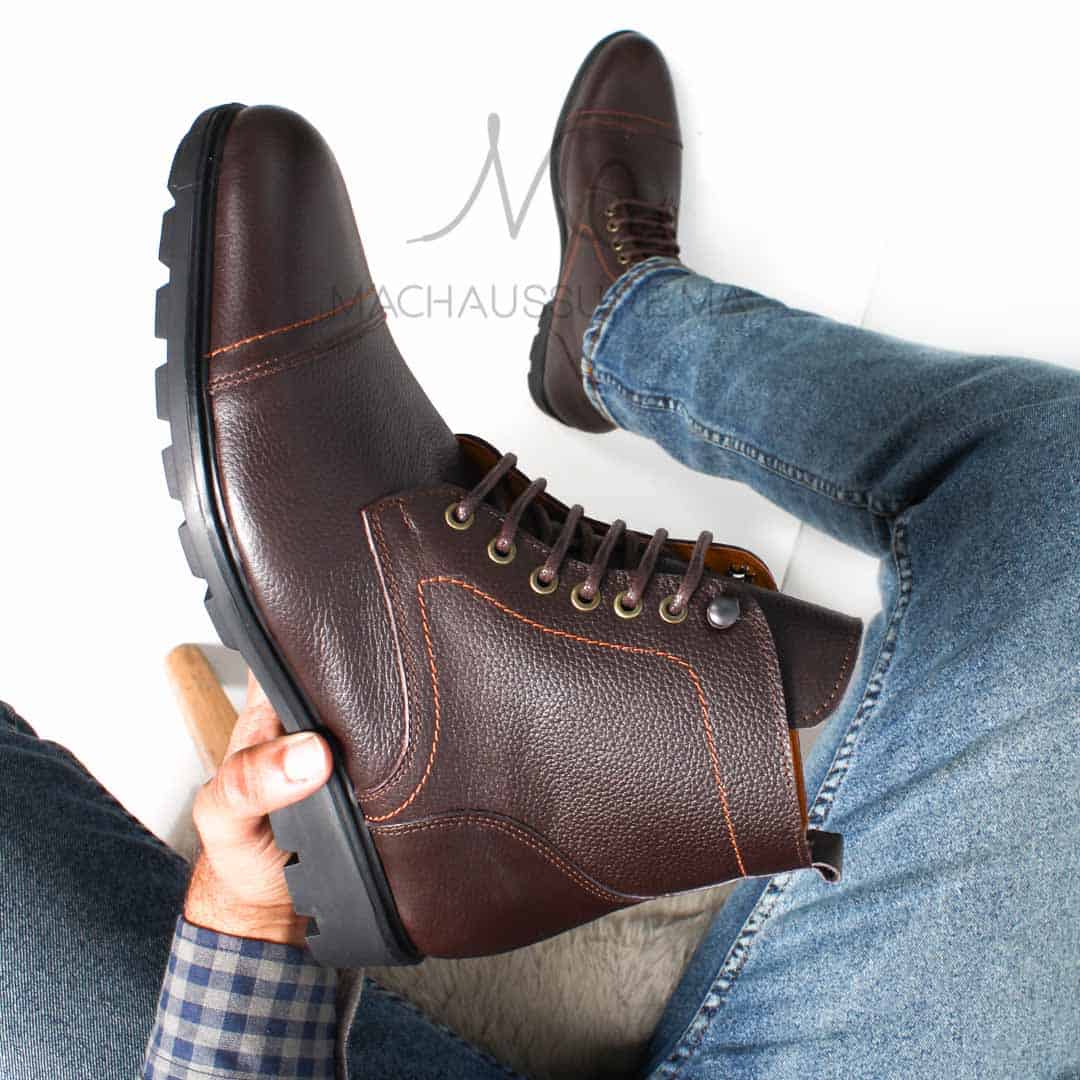 CORMAC - Bottines à lacets -Marron.