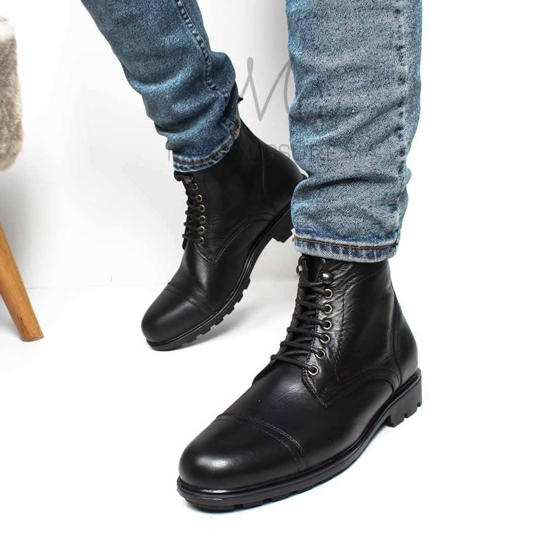CORMAC - Bottines à lacets -Noir.