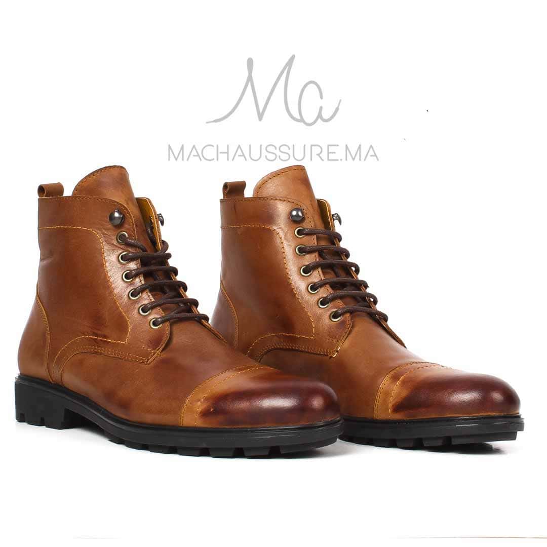 CORMAC - Bottines à lacets -Tabac.