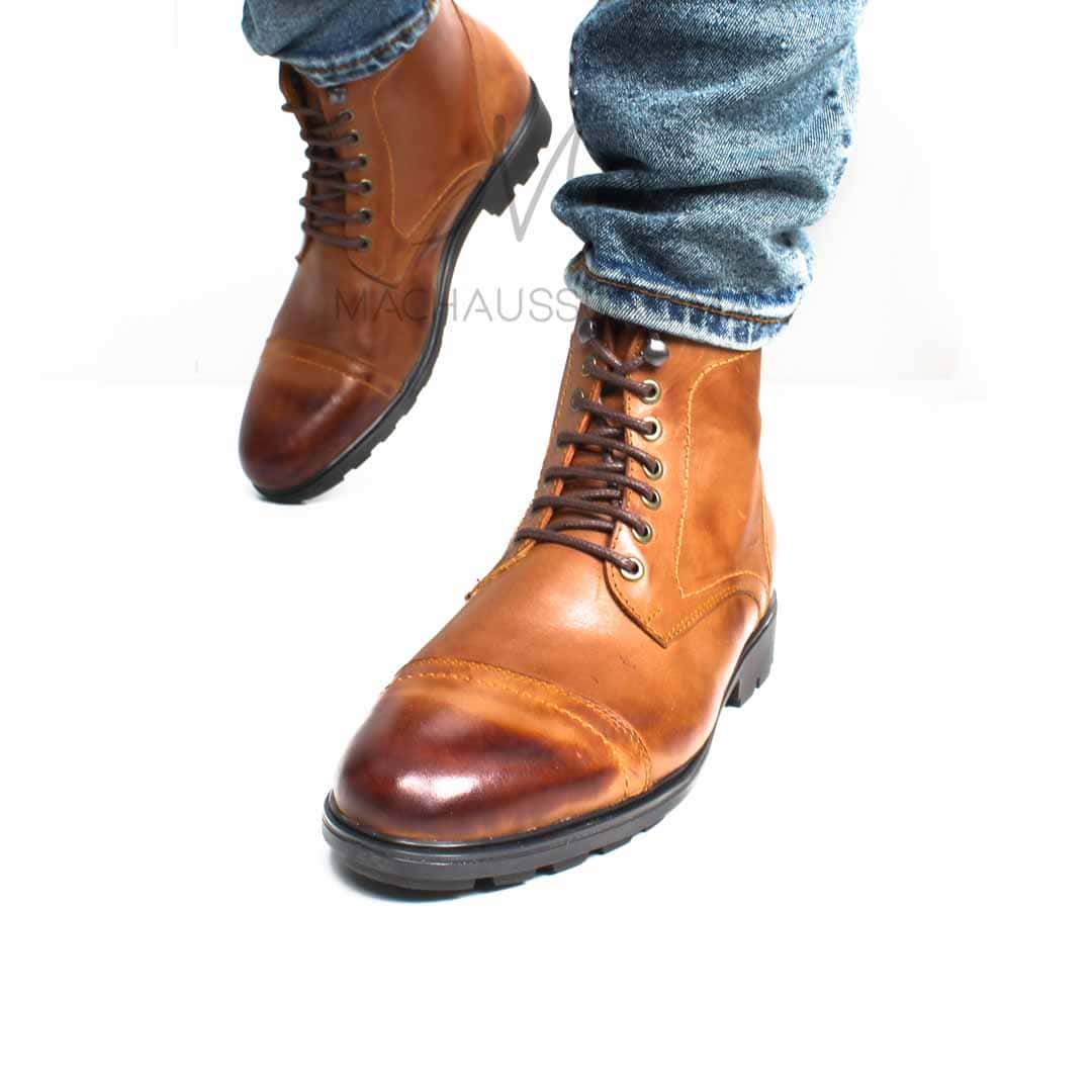 CORMAC - Bottines à lacets -Tabac.