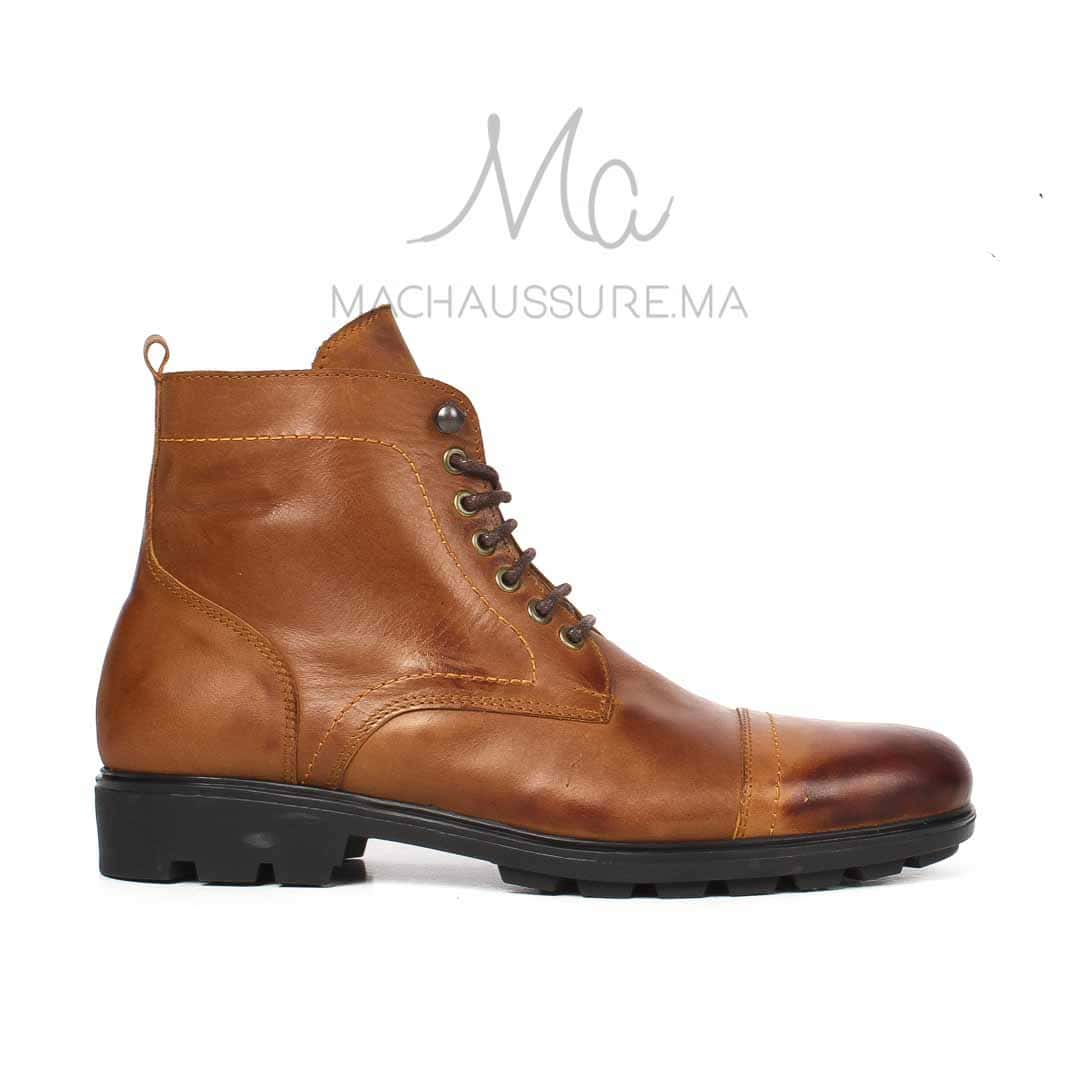 CORMAC - Bottines à lacets -Tabac.