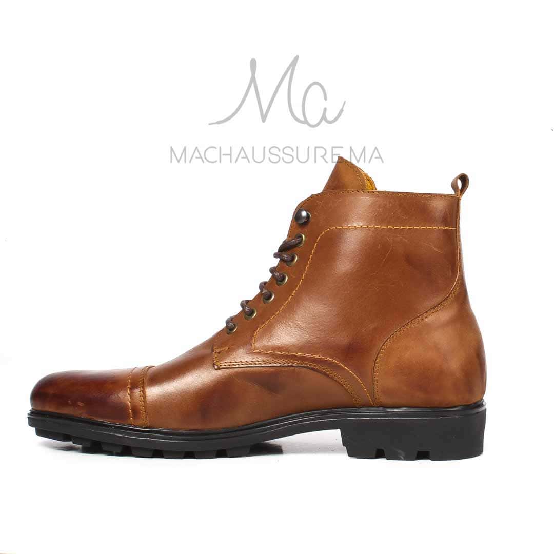 CORMAC - Bottines à lacets -Tabac.