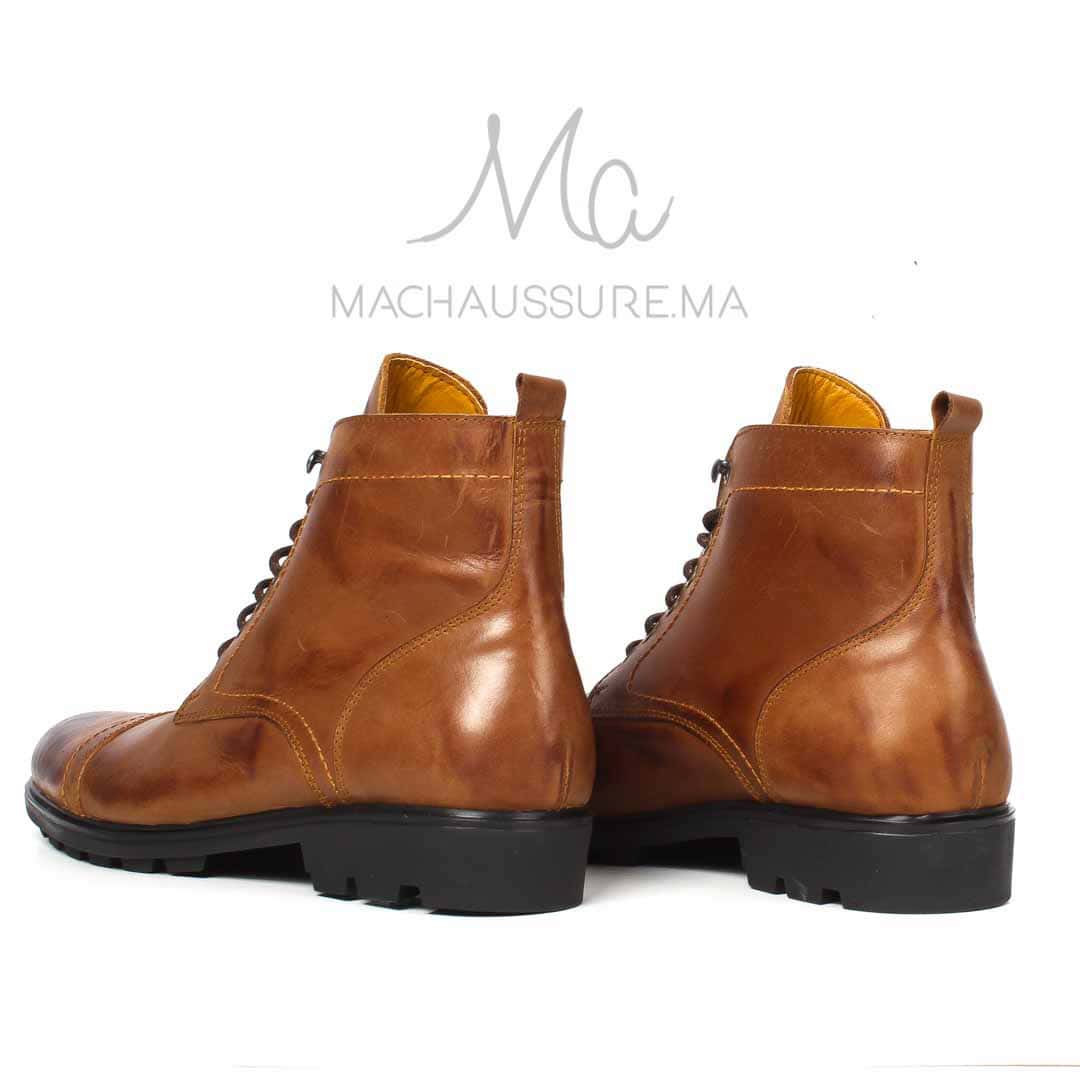 CORMAC - Bottines à lacets -Tabac.