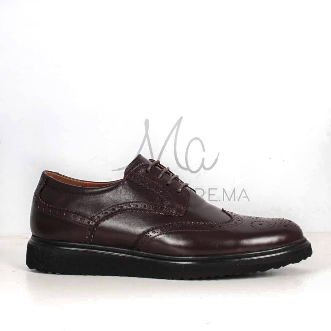 ERNEST – Chaussures de ville 100 % Cuir en Marron.