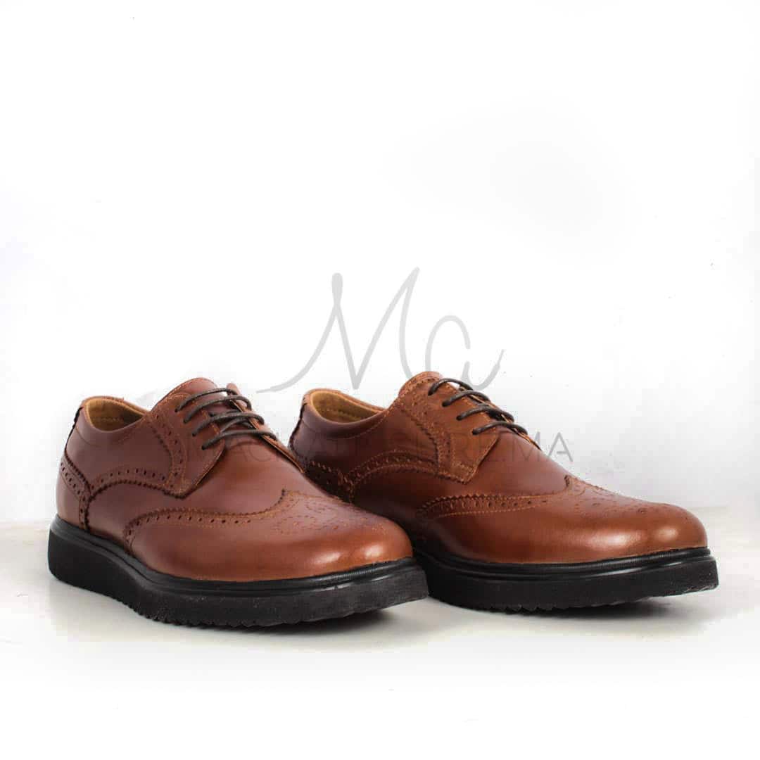 ERNEST – Chaussures de ville 100 % Cuir en Tabac.