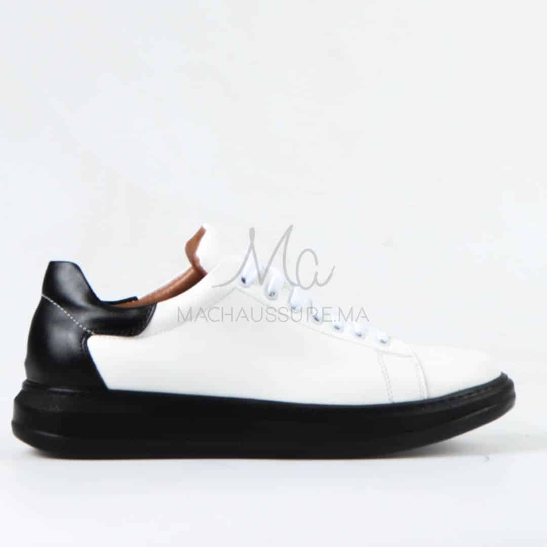 Matteo – Baskets Hommes Cuir en Blanc.