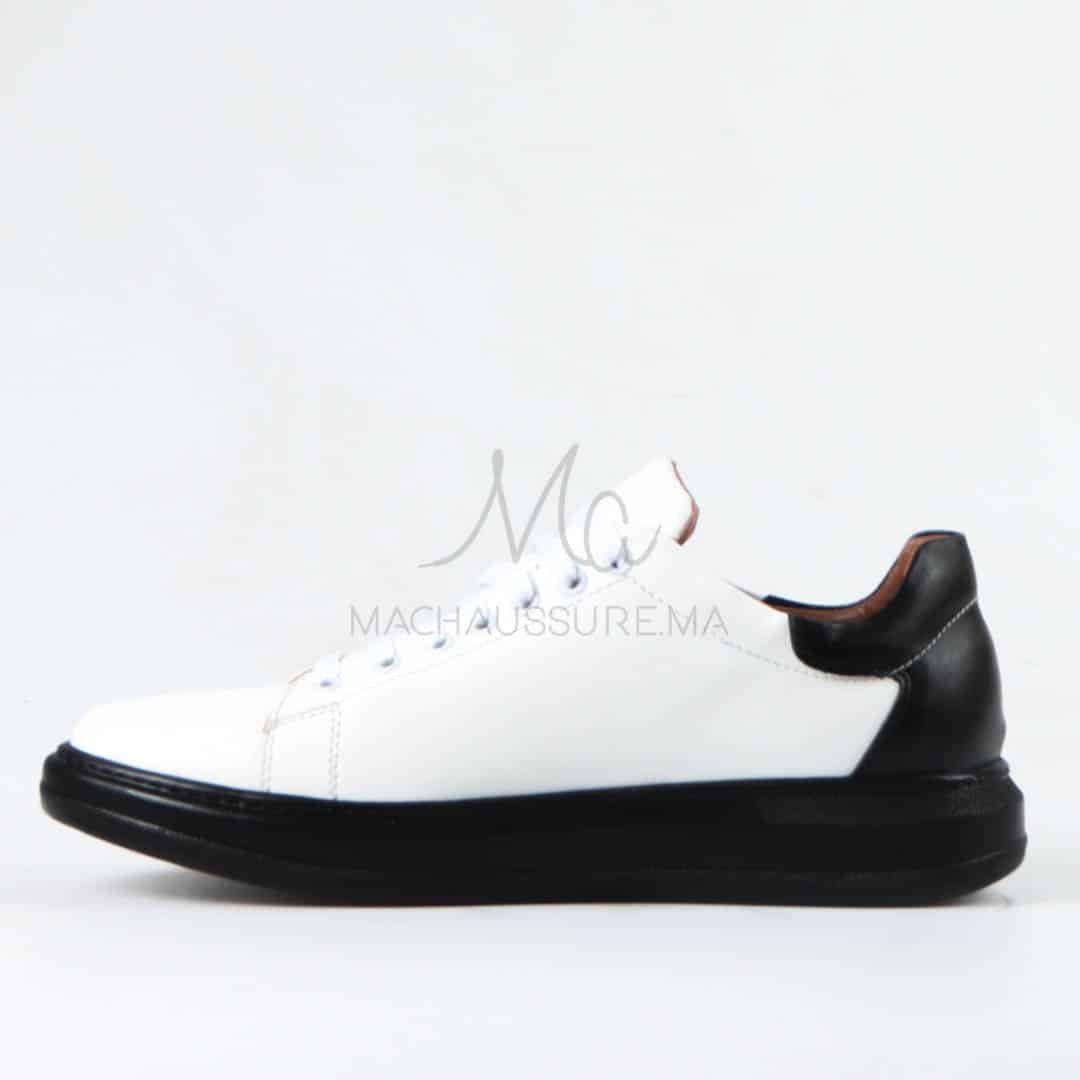 Matteo – Baskets Hommes Cuir en Blanc.