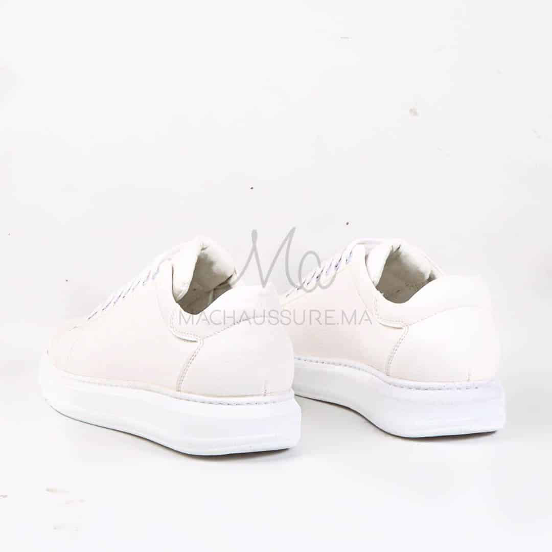 Matteo – Baskets Hommes Cuir en Blanc.