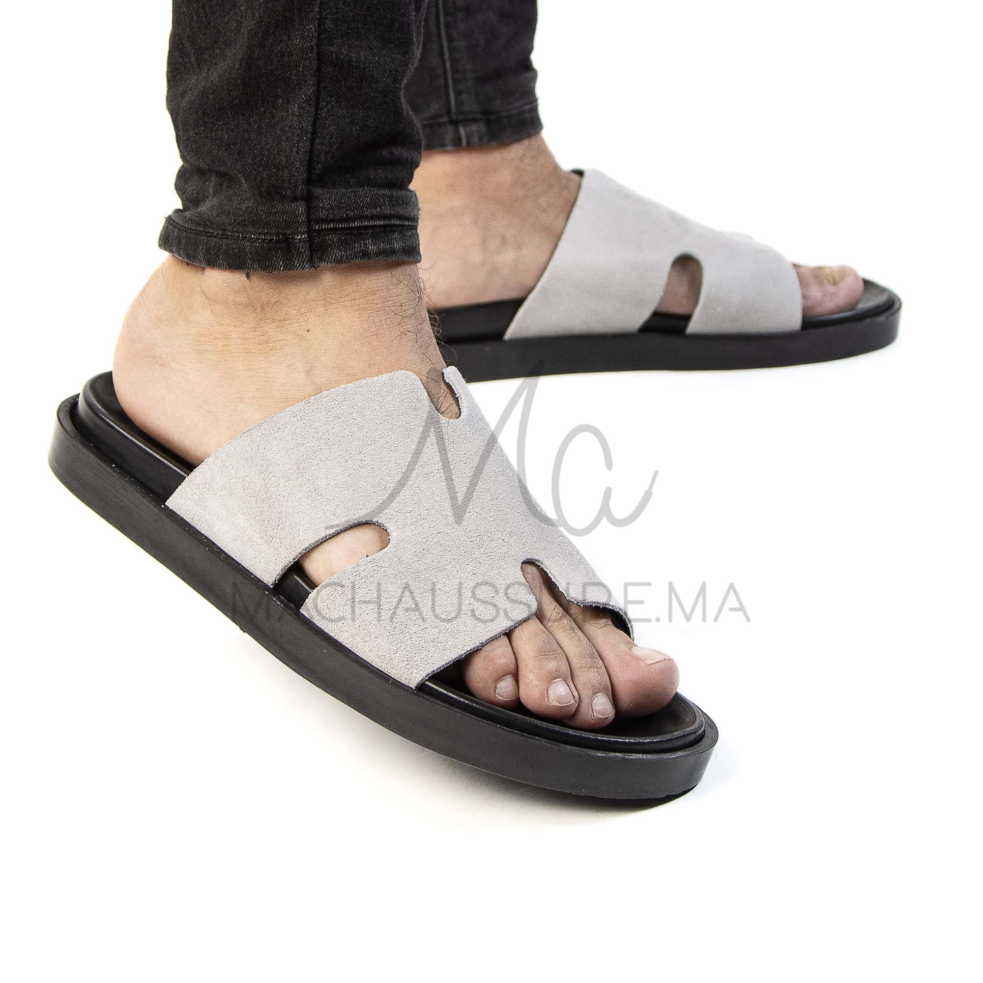 Abrid – Sandales Homme en Gris.