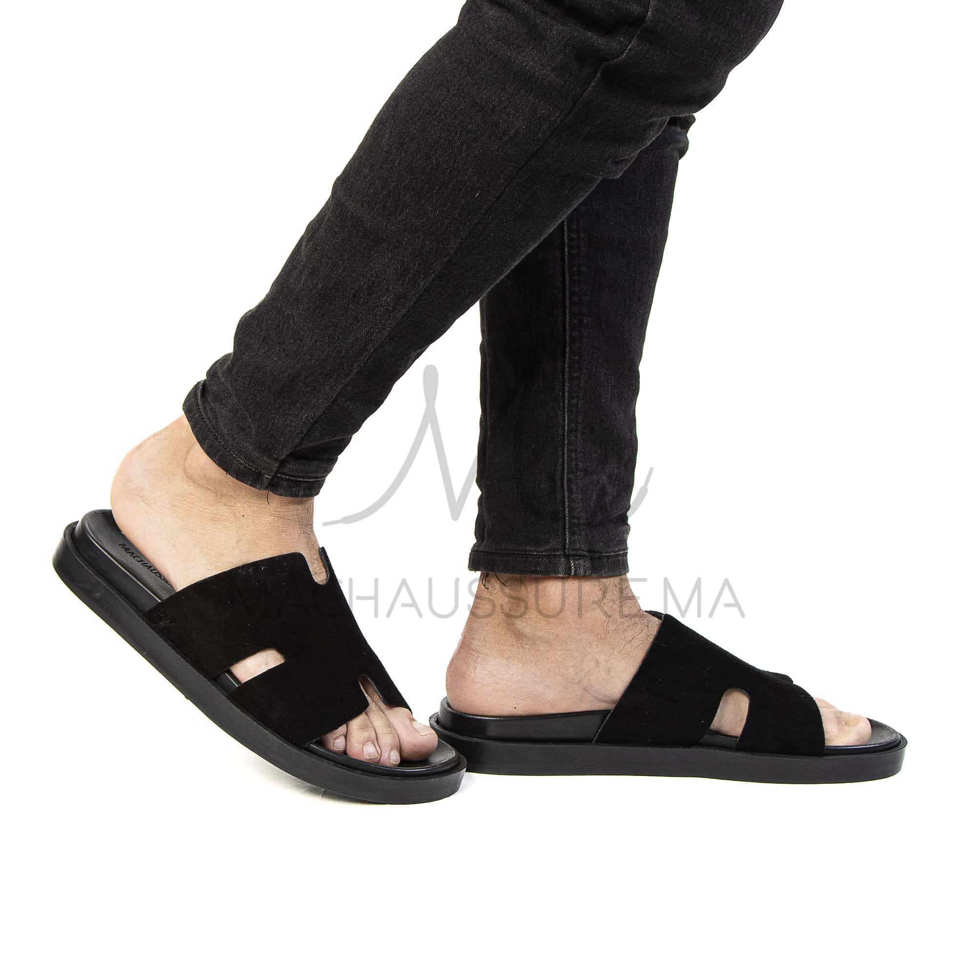Abrid – Sandales Homme en Noir.