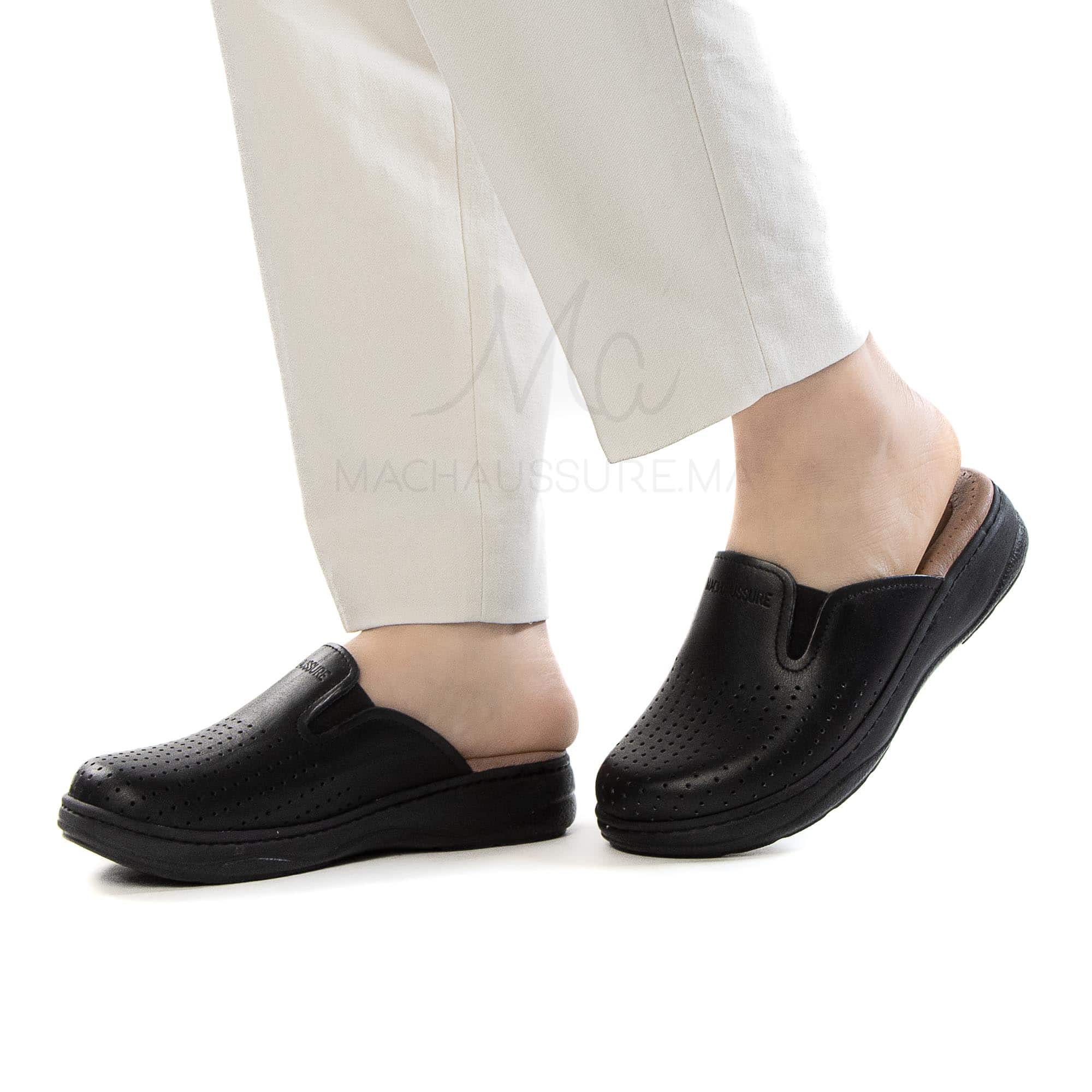 Confort+ – Sabot médical en Noir.