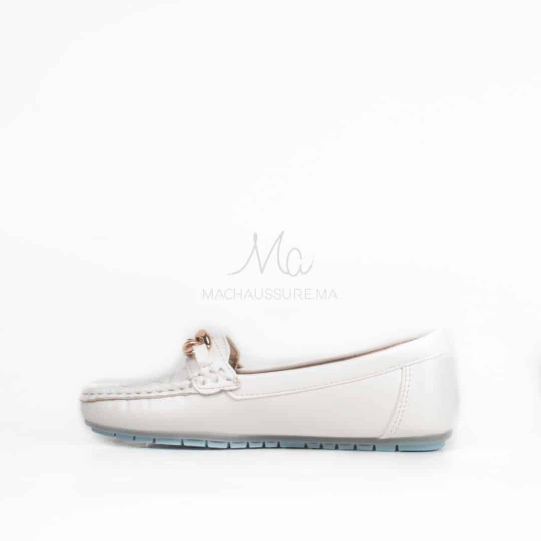 ZENDIA-Ballerines pour fille en Blanc.