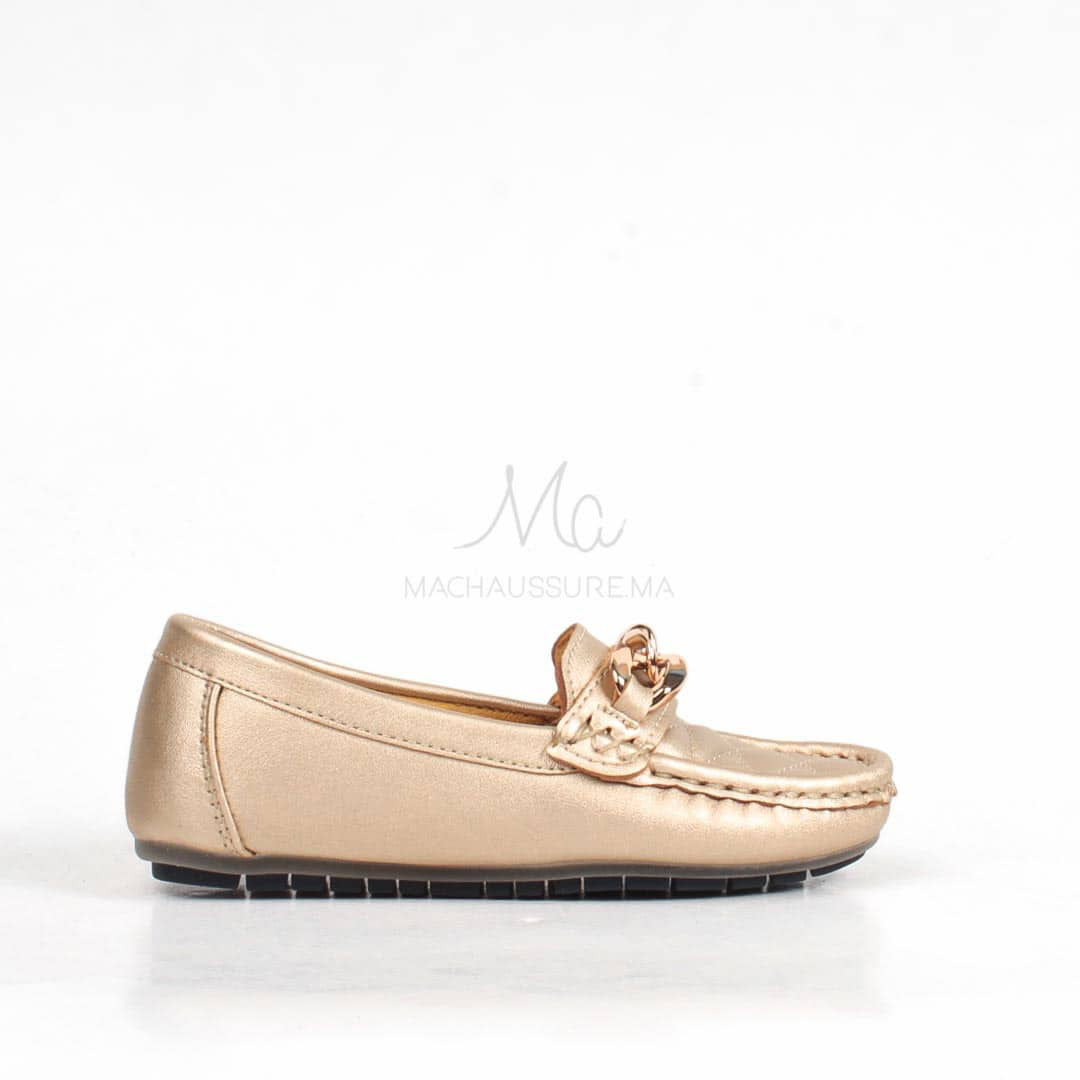 ZENDIA-Ballerines pour fille en Doré.