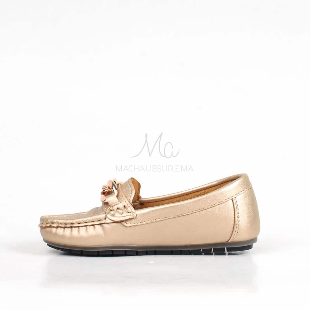 ZENDIA-Ballerines pour fille en Doré.