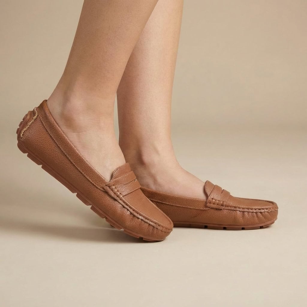 JASMINE – Mocassins Femmes en Tabac.